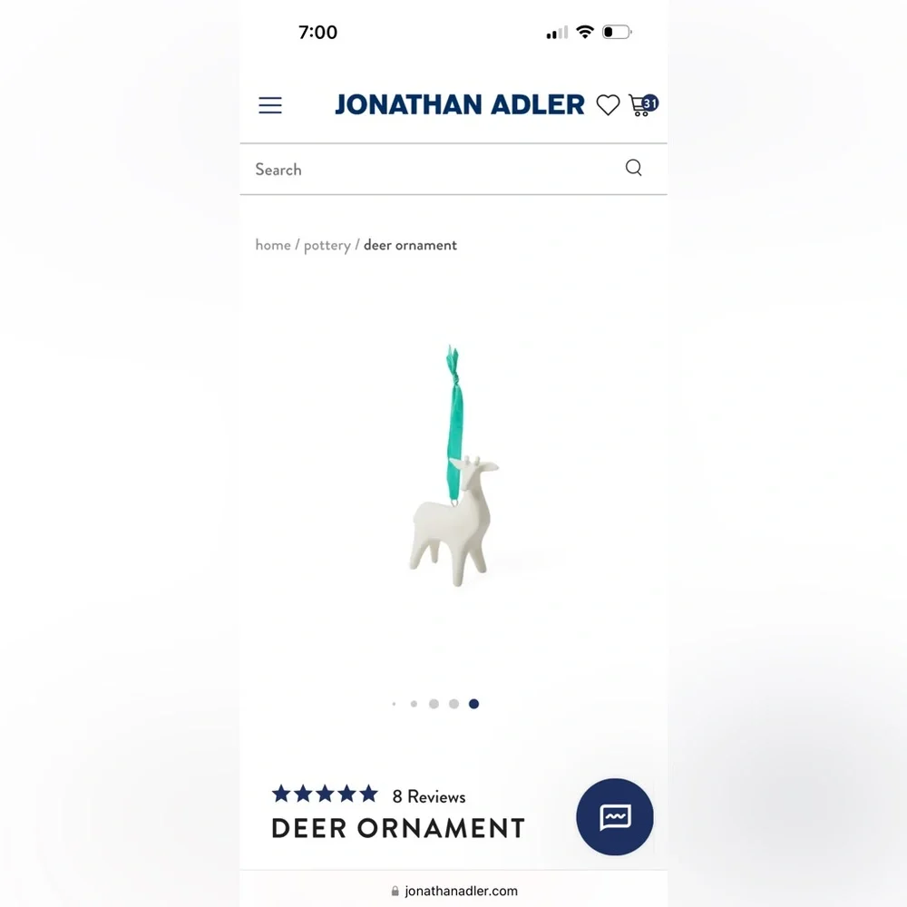 Jonathan Adler Deer ornament